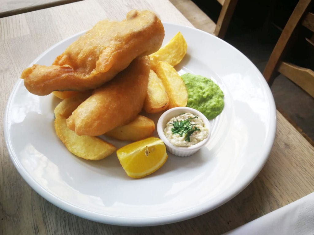 Fish and Chips at The Harrison Pub in Kings Cross London