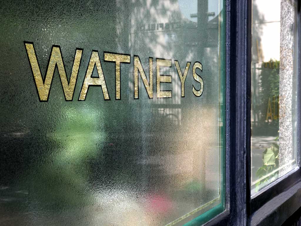 Watneys 1930s window in the Harrison Kings Cross/Bloomsbury